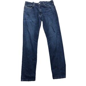 Levi’s 505 Mens Straight Leg Regular Fit Dark Blue Stretch Denim Jeans 36x34